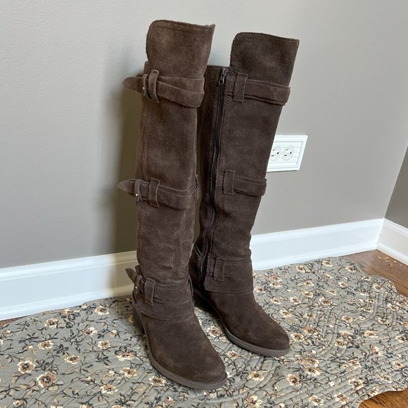 Calvin Klein Women’s Taupe Suede Over the Knee Boot – Size 7.5 - Picture 2 of 9